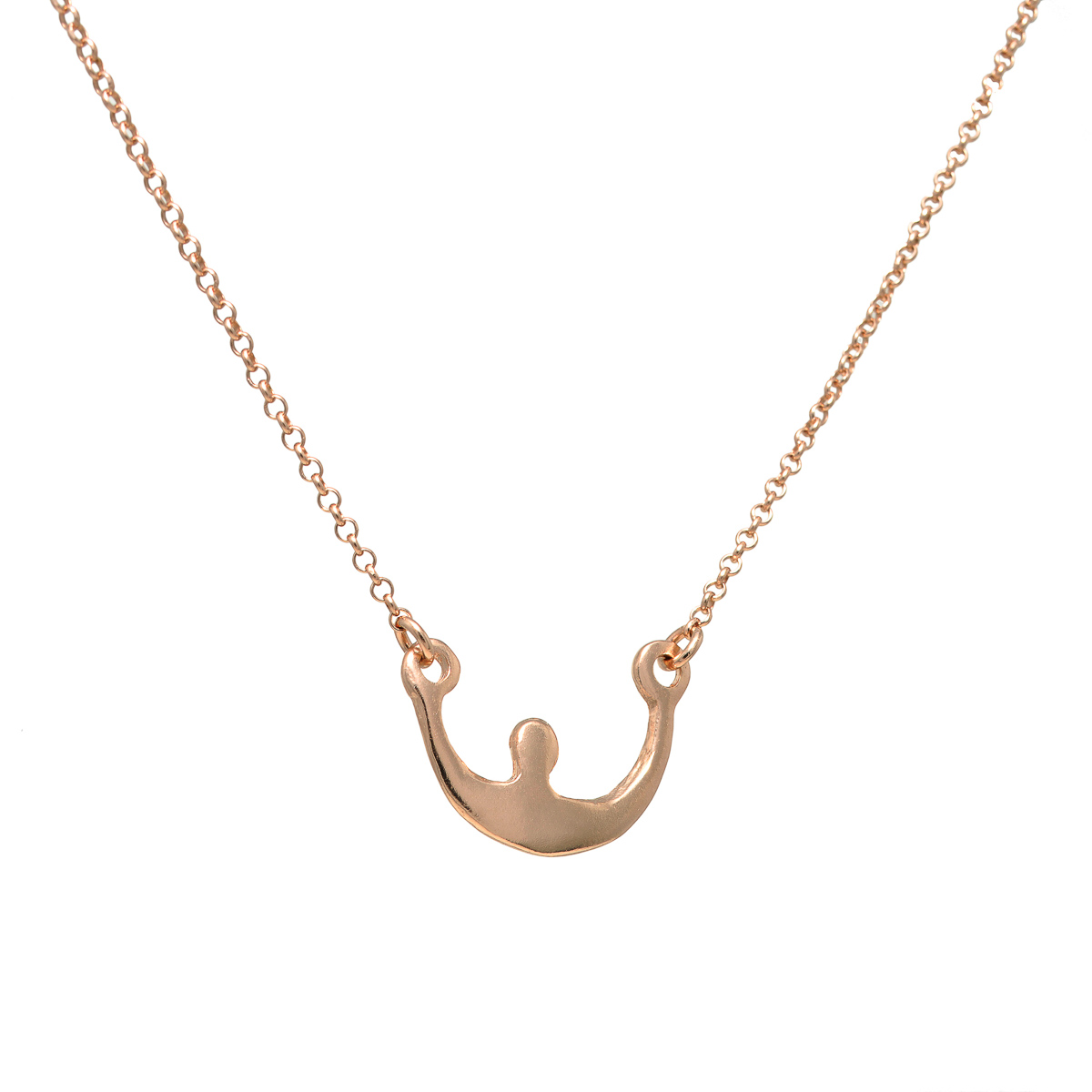 "Boat" gold plated silver necklace. Design and handmade for Bead A Boo jewelry by Katerina Glinou.
